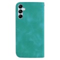 For Samsung Galaxy A15 7-shaped Embossed Leather Phone Case(Green)