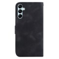 For Samsung Galaxy A15 7-shaped Embossed Leather Phone Case(Black)