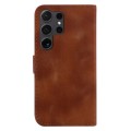 For Samsung Galaxy S24 Ultra 5G 7-shaped Embossed Leather Phone Case(Brown)