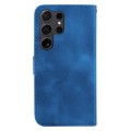 For Samsung Galaxy S24 Ultra 5G 7-shaped Embossed Leather Phone Case(Blue)