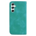 For Samsung Galaxy S24+ 5G 7-shaped Embossed Leather Phone Case(Green)