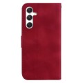 For Samsung Galaxy S24+ 5G 7-shaped Embossed Leather Phone Case(Red)