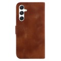 For Samsung Galaxy S24 5G 7-shaped Embossed Leather Phone Case(Brown)