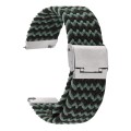 For Samsung Galaxy Watch 6 / 6 Classic Nylon Braided Metal Buckle Watch Band(W Black Green)