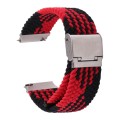 For Samsung Galaxy Watch 6 / 6 Classic Nylon Braided Metal Buckle Watch Band(Z Black Red)