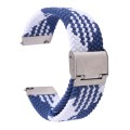 For Samsung Galaxy Watch 6 / 6 Classic Nylon Braided Metal Buckle Watch Band(Z Blue White)