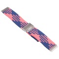 For Samsung Galaxy Watch 6 / 6 Classic Nylon Braided Metal Buckle Watch Band(Z Blue Pink)