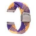 For Samsung Galaxy Watch 6 / 6 Classic Nylon Braided Metal Buckle Watch Band(Z Purple Orange)