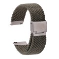 For Samsung Galaxy Watch 6 / 6 Classic Nylon Braided Metal Buckle Watch Band(Olive Green)