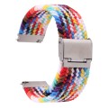 For Samsung Galaxy Watch 6 / 6 Classic Nylon Braided Metal Buckle Watch Band(Rainbow)