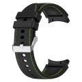 For Samsung Galaxy Watch 6 / 6 Classic Leather Silicone Watch Band(Black+Green)