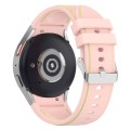 For Samsung Galaxy Watch 6 / 6 Classic Leather Silicone Watch Band(Light Pink)