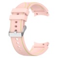 For Samsung Galaxy Watch 6 / 6 Classic Leather Silicone Watch Band(Light Pink)