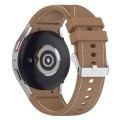 For Samsung Galaxy Watch 6 / 6 Classic Leather Silicone Watch Band(Brown)