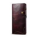 For Samsung Galaxy S23 FE 5G Denior Oil Wax Cowhide Magnetic Button Leather Phone Case(Dark Red)