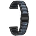 For Samsung Galaxy Watch 6 / 6 Classic Three Bead Resin Metal Watch Band(Black Blue)