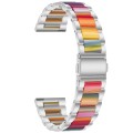 For Samsung Galaxy Watch 6 / 6 Classic Three Bead Resin Metal Watch Band(Silver Rainbow)