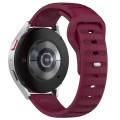 For Samsung Galaxy Watch 6 / 6 Classic Pockmark Texture Reverse Buckle Silicone Watch Band(Wine Red)