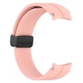 For Samsung Galaxy Watch 6 / 6 Classic Magnetic Folding Black Buckle Silicone Watch Band(Light Pink)