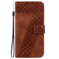 For OPPO A59 5G / A2M 7-shaped Embossed Leather Phone Case(Brown)