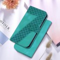 For OPPO Reno11 F Global 7-shaped Embossed Leather Phone Case(Green)