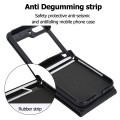 For Samsung Galaxy Z Flip5 V-shaped RFID Card Slot Phone Case with Ring Holder(Black)