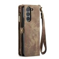 For Samsung Galaxy Z Fold5 CaseMe 008 Multifunctional Zipper Wallet Phone Leather Case(Brown)
