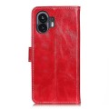 For Nothing Phone 2 Retro Crazy Horse Texture Horizontal Flip Leather Phone Case(Red)