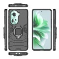 For OPPO Reno11 5G Global PC + TPU Shockproof Protective Phone Case with Magnetic Ring Holder(Black)