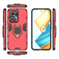 For Honor 90 GT 5G PC + TPU Shockproof Protective Phone Case with Magnetic Ring Holder(Red)