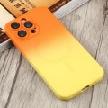 For iPhone 15 Pro Max Liquid TPU Silicone Gradient MagSafe Phone Case(Orange Yellow)