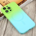 For iPhone 15 Pro Max Liquid TPU Silicone Gradient MagSafe Phone Case(Cyan Blue)