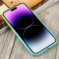 For iPhone 15 Pro Max Liquid TPU Silicone Gradient MagSafe Phone Case(Cyan Blue)