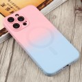 For iPhone 15 Pro Max Liquid TPU Silicone Gradient MagSafe Phone Case(Pink Blue)