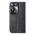 For OPPO A2 Cubic Grid Calf Texture Magnetic Leather Phone Case(Black)