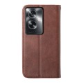 For OPPO A2 Cubic Grid Calf Texture Magnetic Leather Phone Case(Brown)