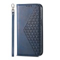 For OPPO A2 Cubic Grid Calf Texture Magnetic Leather Phone Case(Blue)