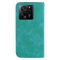 For Xiaomi 13T / 13T Pro / Redmi K60 Ultra 7-shaped Embossed Leather Phone Case(Green)