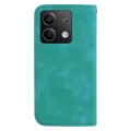 For Xiaomi Redmi Note 13 5G 7-shaped Embossed Leather Phone Case(Green)