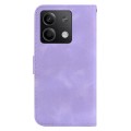 For Xiaomi Redmi Note 13 5G 7-shaped Embossed Leather Phone Case(Purple)