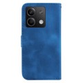 For Xiaomi Redmi Note 13 5G 7-shaped Embossed Leather Phone Case(Blue)
