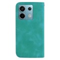 For Xiaomi Redmi Note 13 Pro 5G 7-shaped Embossed Leather Phone Case(Green)