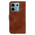 For Xiaomi Redmi Note 13 Pro 5G 7-shaped Embossed Leather Phone Case(Brown)
