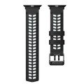 For Apple Watch Ultra 2 49mm Twill Dual-row Buckle Silicone Watch Band(Black Grey)
