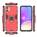 For Samsung Galaxy A05 4G PC + TPU Shockproof Protective Phone Case with Magnetic Ring Holder(Red)