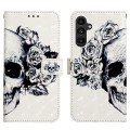 For Samsung Galaxy S23 FE 5G 3D Painting Horizontal Flip Leather Phone Case(Skull)