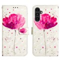 For Samsung Galaxy A15 3D Painting Horizontal Flip Leather Phone Case(Flower)