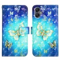 For Samsung Galaxy A05 3D Painting Horizontal Flip Leather Phone Case(Golden Butterfly)