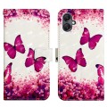 For Samsung Galaxy A05 3D Painting Horizontal Flip Leather Phone Case(Rose Butterfly)