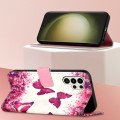 For Samsung Galaxy S24 Ultra 5G 3D Painting Horizontal Flip Leather Phone Case(Rose Butterfly)